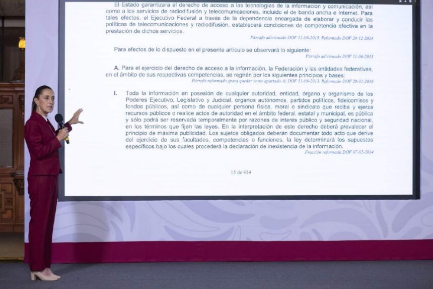 Sheinbaum decreta nuevas reglas de transparencia en Gobierno Federal